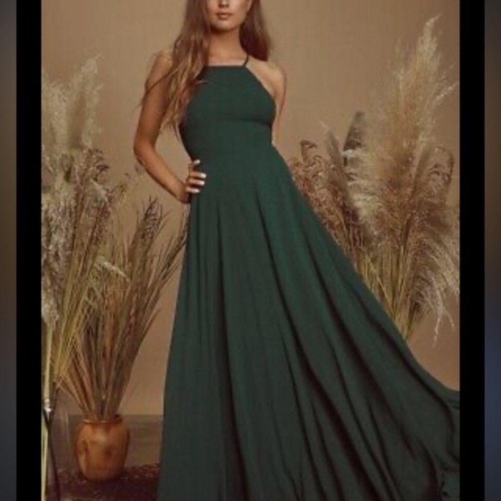 Lulus Mythical Kind of Love Dark Green Maxi Dress